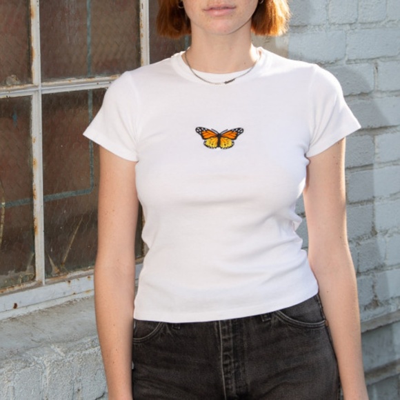 Brandy Melville Tops | Nwt Brandy Melville Hailie Butterfly Top Tee | Poshmark